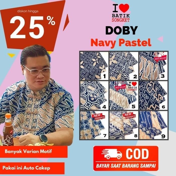 doby navy pastel dobi dobby bahan kain batik atbm pekalongan