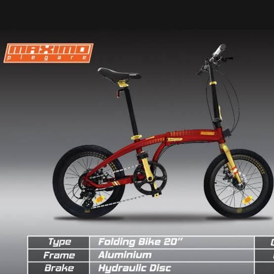 Sepeda Lipat Folding Bike 20" Family Bike Maximo Piegare Bx8 8.0 Alloy Hidrolik