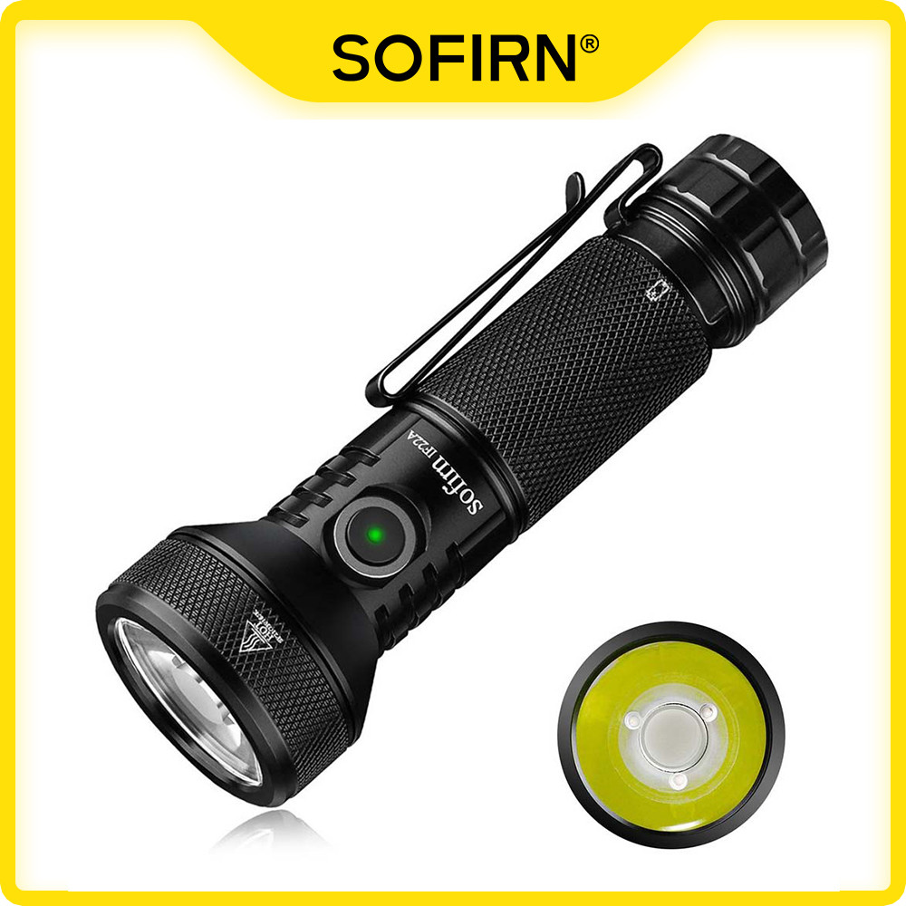 Sofirn IF22A 21700 USB C Rechargeable Powerful LED Flashlight SFT40 2100lm 680M Throw Reverse
