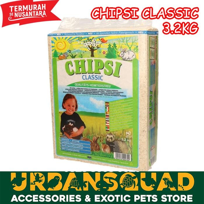 Terlaris CHIPSI CLASSIC 3.2KG SERBUK KAYU HAMSTER KELINCI MARMUT SULCATA KURA SALE
