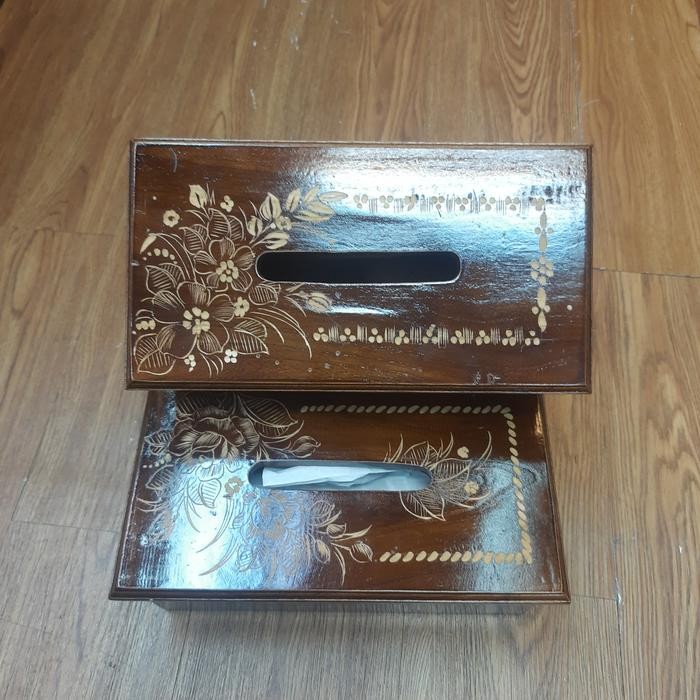 Tempat Tisu Ukir Kayu Jati