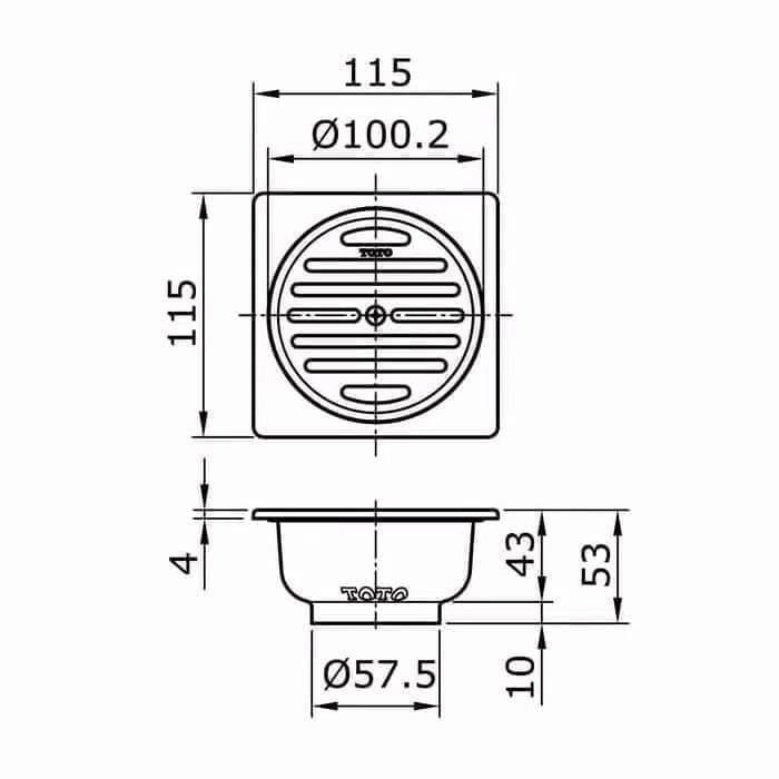 Laris Floor Drain Toto Tx 1 Eb Floor Drain Toto Tx1Eb Terlariss 