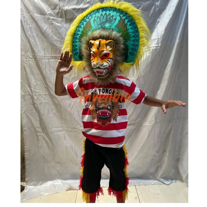 ASLI Stelan baju reog anak + topeng reog berbahan spon mainan anak READY STOCK