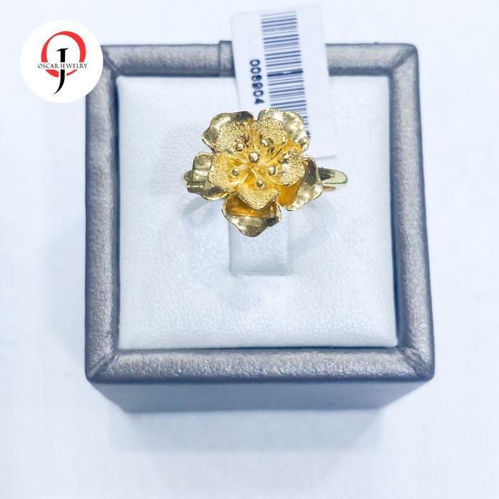 Cincin emas kuning 24k 99% bunga Cantik UBS best seller