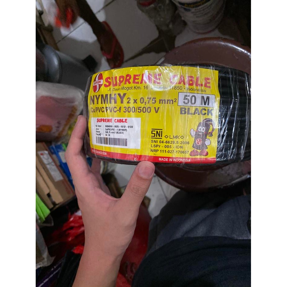 Kabel Supreme Nyyhy 2 X 0.75 Kabel Serabut / Rambut Isi 2 Nyyhy 2X0.75