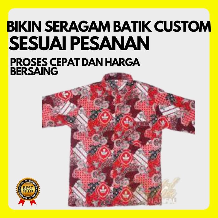 e73c- Kemeja Baju Dress Seragam Batik Sekolah Kantor Sd Smp Sma Custom