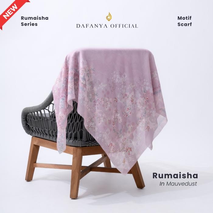 lplw- - Rumaisha Series Jilbab Motif Floral Kerudung Segi Empat Hijab Scarf Bahan Voal Laser