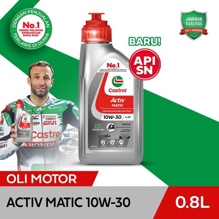 ys7r- Oli Mesin Motor Castrol Activ Matic 10W-30 (0.8L)