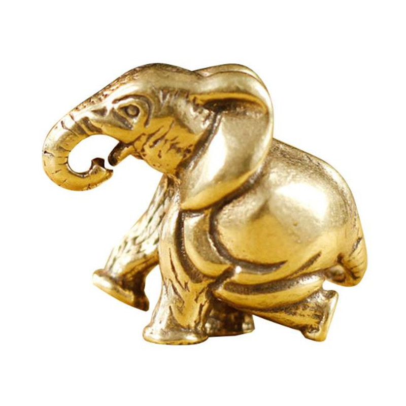 3D Mini Elephant Casting Animal Figurine Retro Style Metal Sculpture Home Office Room Desktop Decora