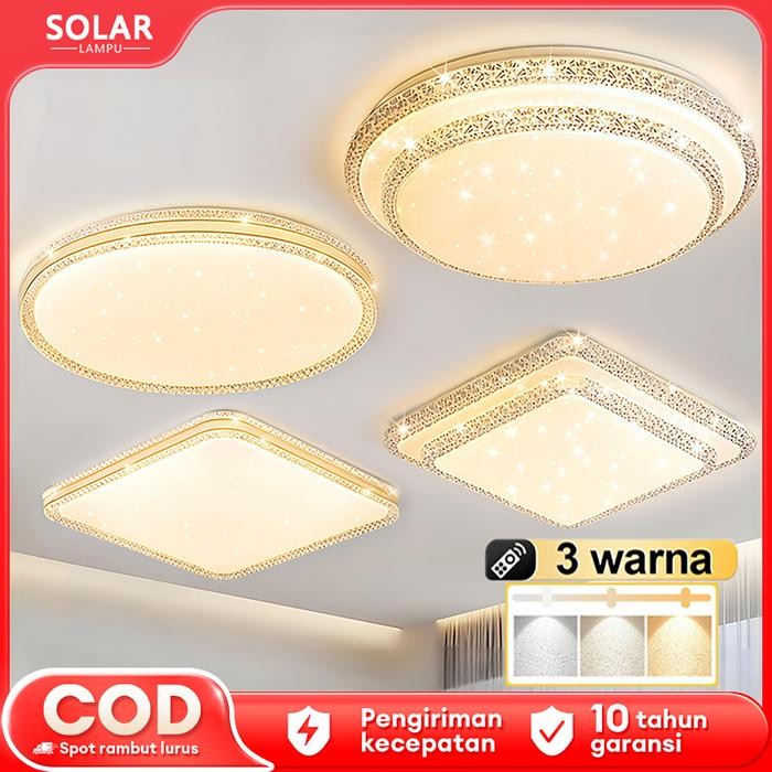 BERKUALITAS lampu plafon minimalis moder rumah lampu downlight pvc plafon led 3 Warna Ceiling Lights