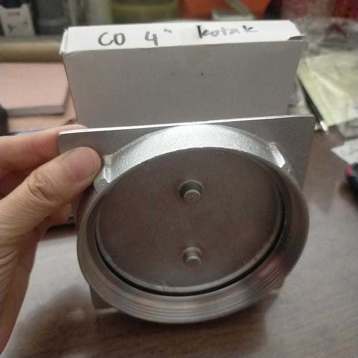 BisAiNstan- Clean Out Stainless 4 Inch Kotak 10 Cm X 10 Cm Clean Out Pembuangan