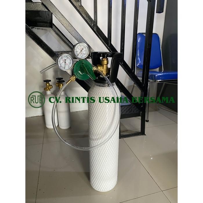 Ready Tabung Oksigen 1m3 + regulator untuk packing ikan + Selang