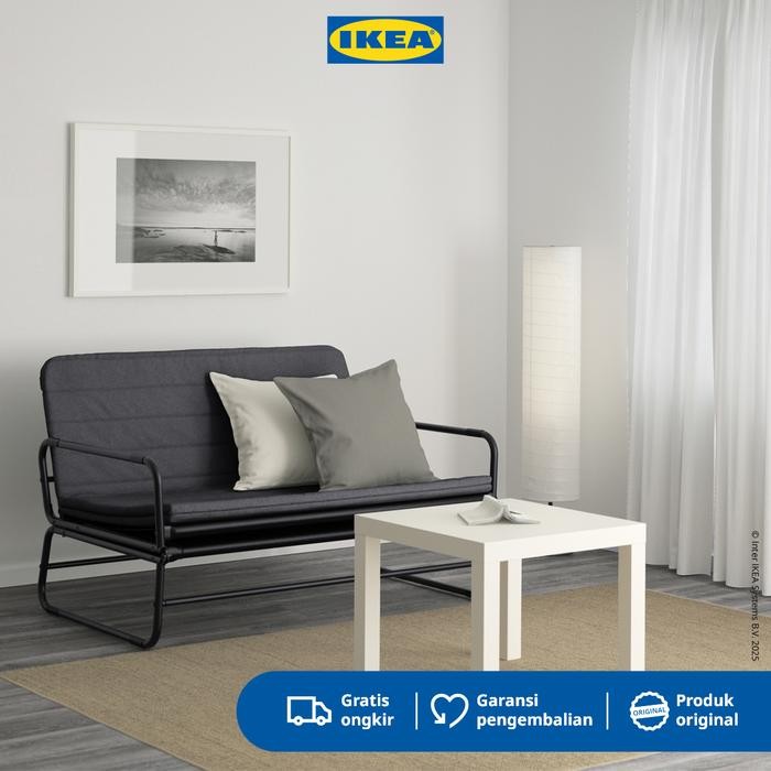IKEA HAMMARN Sofa Bed Knisa Abu-Abu Tua 120cm, Bahan Busa Nyaman, Garansi 10 Tahun, Cocok untuk 2