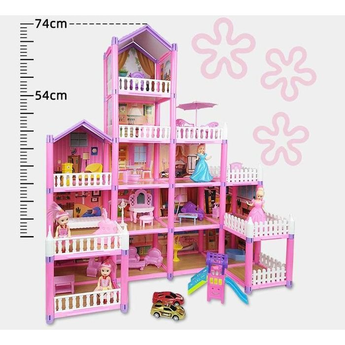 Mainan Princess Villa Dream Castle Rumah Rumahan BARBIE PLAY HOUSE ANAK 4 TINGKAT READY STOCK