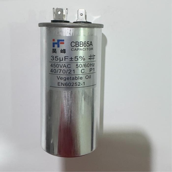 GARANSI READY CBB65 35UF KAPASITOR CBB65 CBB65A AC KULKAS GENSET CAPASITOR BULAT SOCKET PIN