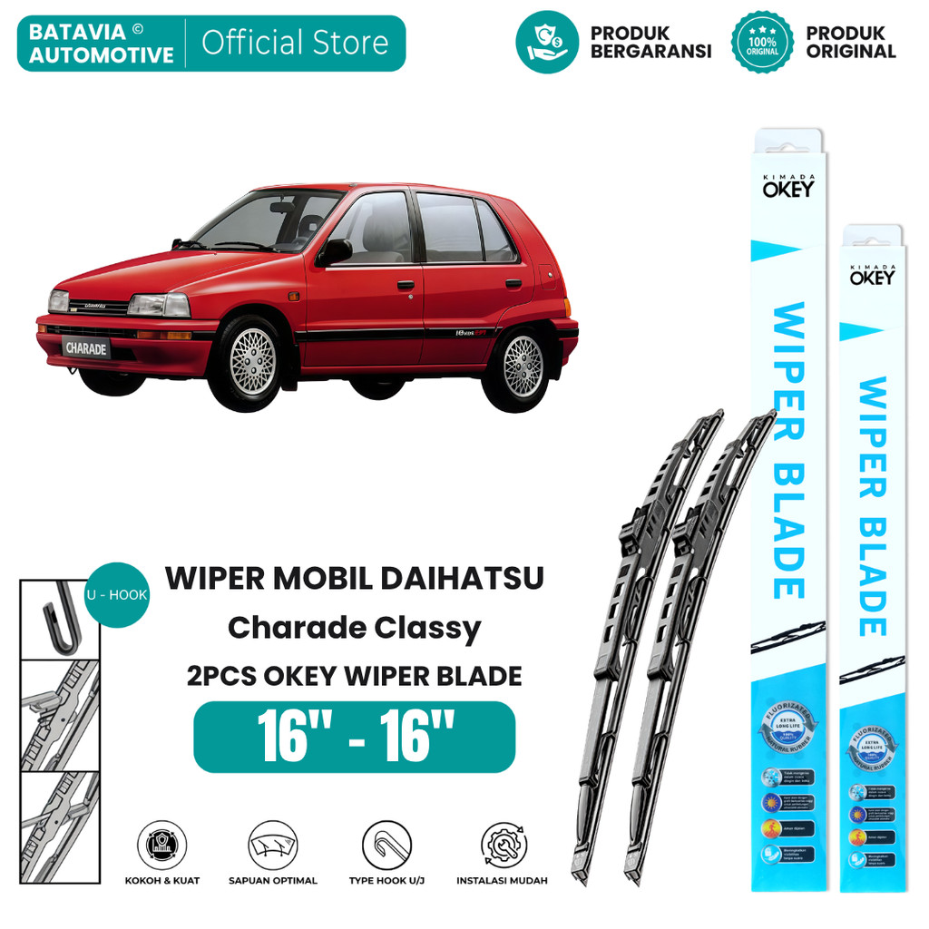Wiper Daihatsu Charade Classy Konvensional Kaca Depan Mobil