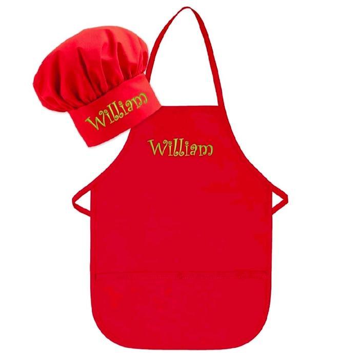 Celemek Apron Topi Koki Chef Anak Custom Nama