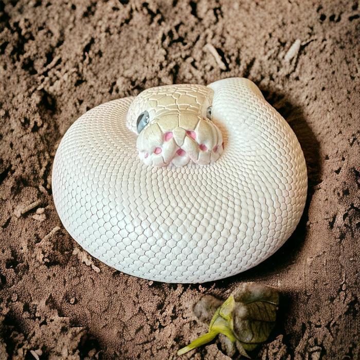 Ball Python Leucistic - Python Regius Resin Animal Heavenly Body