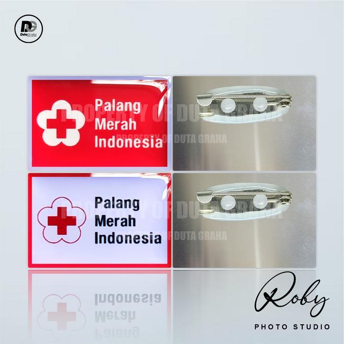 [PIN RESIN] PMI PERSEGI MAGNET PENITI 3CM Pin Bros Aksesoris Souvenir PALANG MERAH INDONESIA