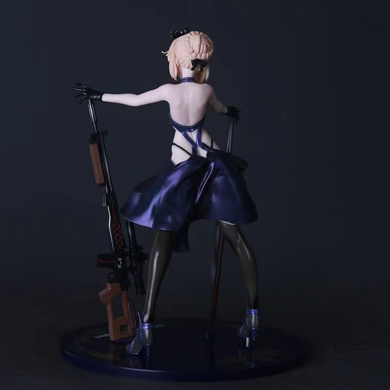 Black Saber Alter Artoria Pendragon Fate Grand Order Anime Collectible Figure With Gun Sword Desktop