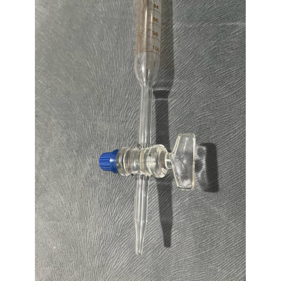 VIALABWARE - BURET KERAN KACA 100ML ALAT LABORATORIUM ALAT CEK KOMPRESI MOTOR