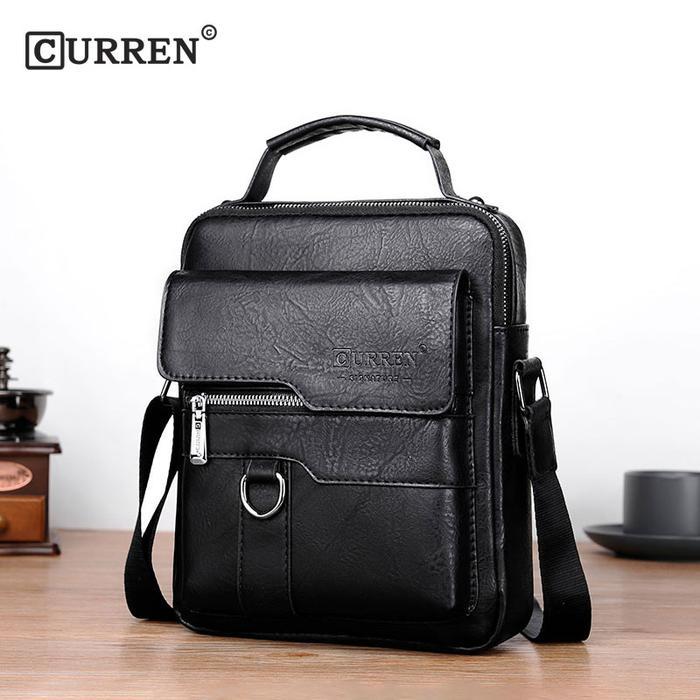 Tas Selempang Pria Bahan Kulit Messenger Bermotif Curren Cr8642 #Gratisongkir