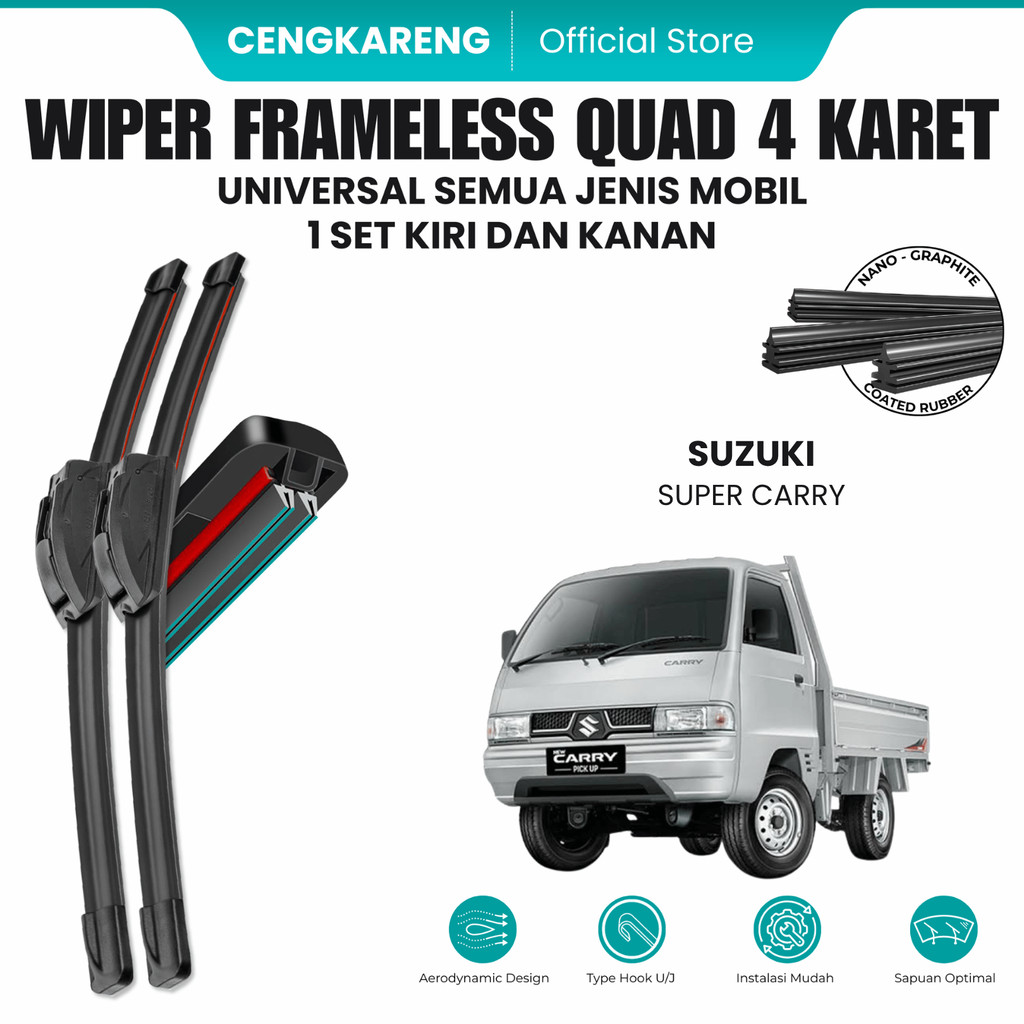 Wiper Suzuki Super Carry Quad Kaca Depan Mobil
