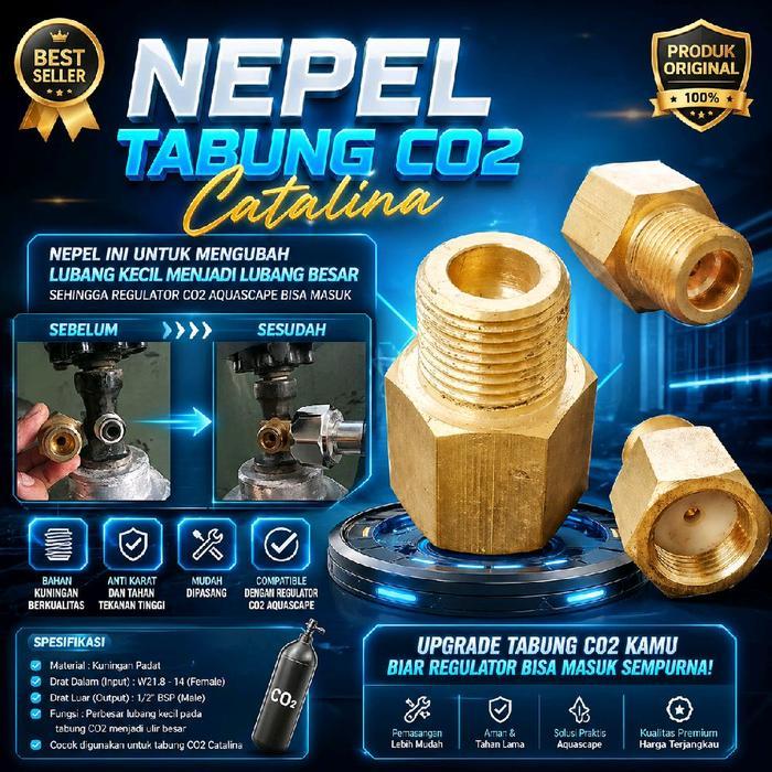 converter nepel tabung co2 extend connection catalina luxfer