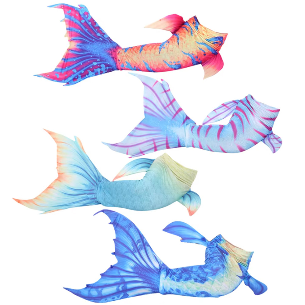 Children Mermaid Cosplay Swimsuit Girls Beach Pool Party Costume Swimming Bathing Suit Mono Fins