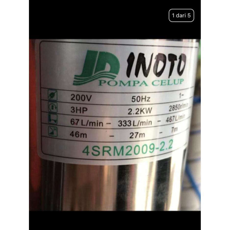 Submersible inoto 3 hp 220 volt 2009 output 2.5 dim asli pompa sawah