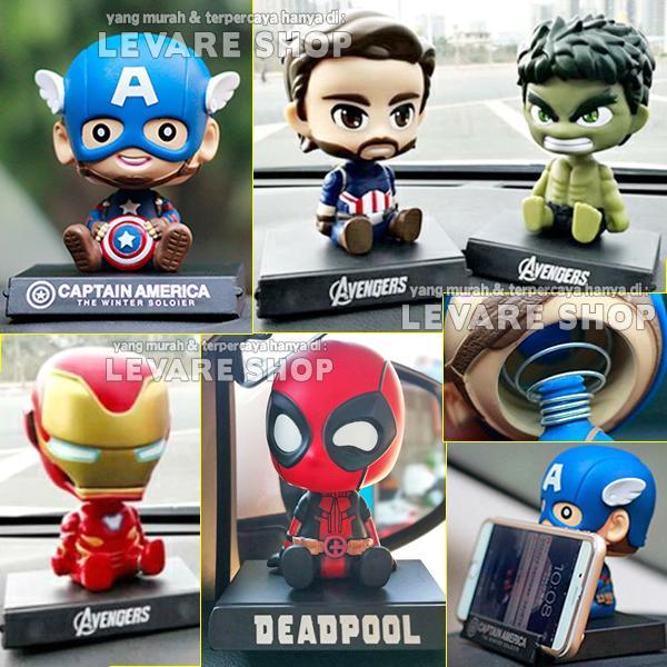 Boneka Dashboard Mobil Superhero Ironman Captain America Hulk Deadpool