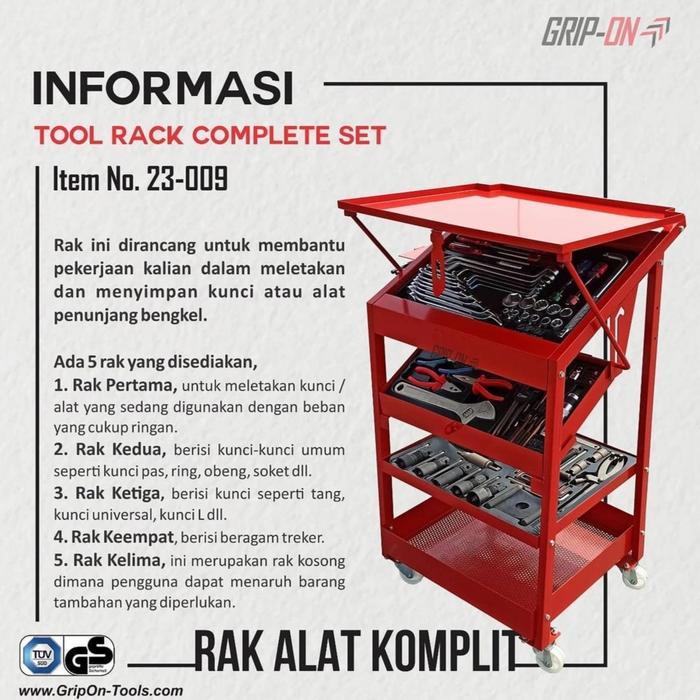 Promo Tool Rack Complete Set Grip On Tool Kit Rak Kunci Set Bengkel Motor Terlaris