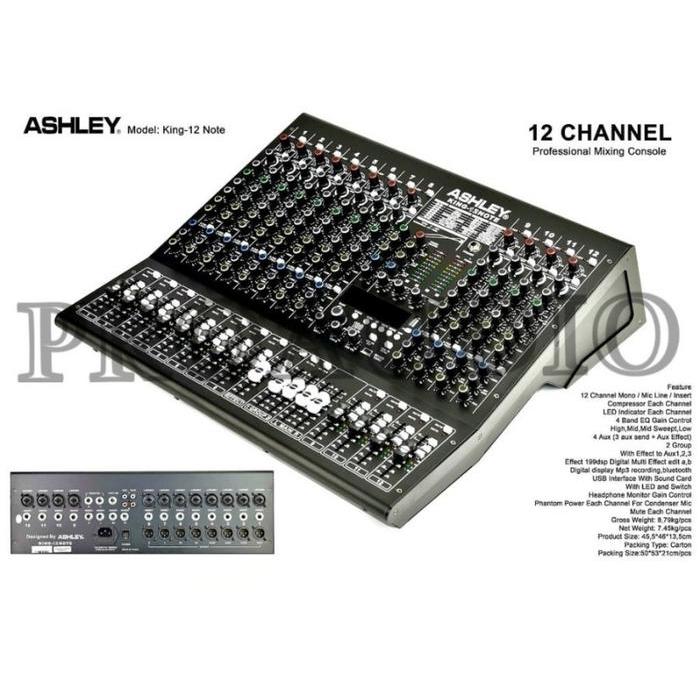 TERUJI Mixer Audio Ashley 12 Channel King12 Note / King 12 Note / KING 12 NOTE / King -12 Note