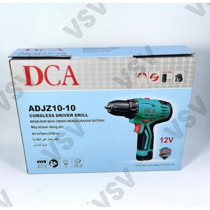 DCA Cordless Driver Drill ADJZ10-10 Mesin bor Baterry 12Volt DCA