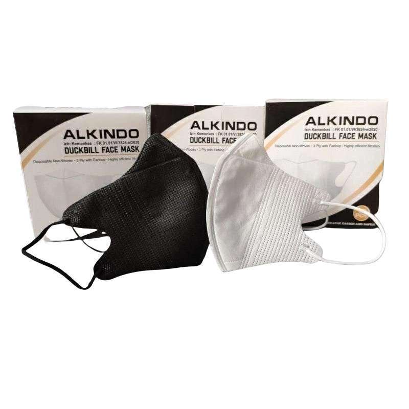 Alkindo Masker Duckbill Box isi 50 pcs Hitam/Putih/Mix Warna-Warni