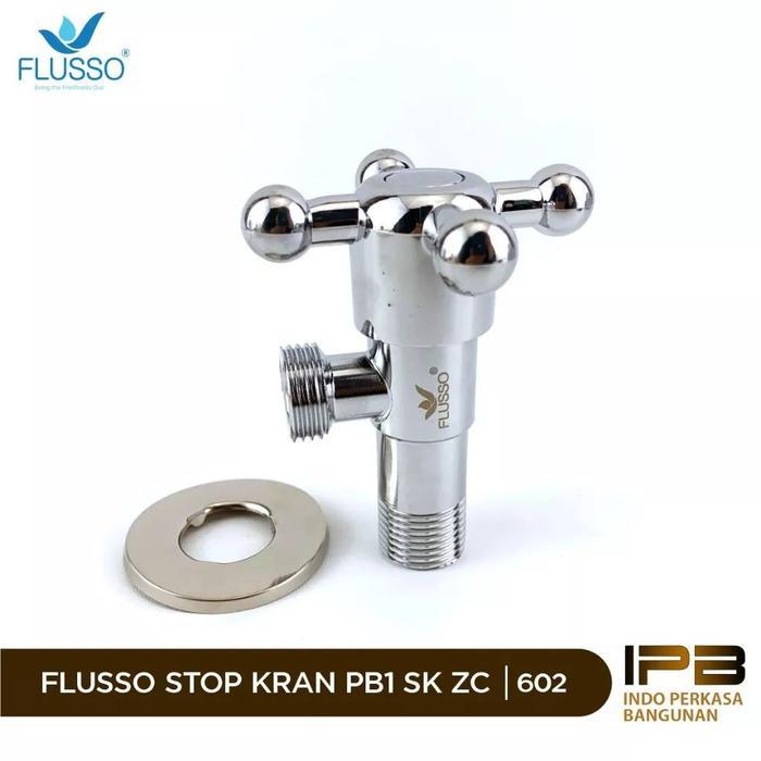 FLUSSO Stop Kran 1 Cabang / Stop Kran Single Black / FLUSSO KRAN PE4 SK ZC BLACK 855