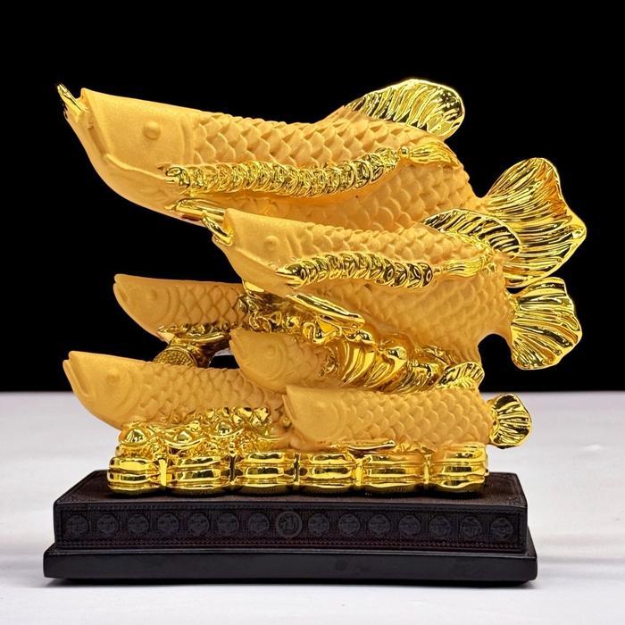 (PROMO) PATUNG IKAN ARWANA GOLD DEKORASI ANTIK IKAN ARWANA