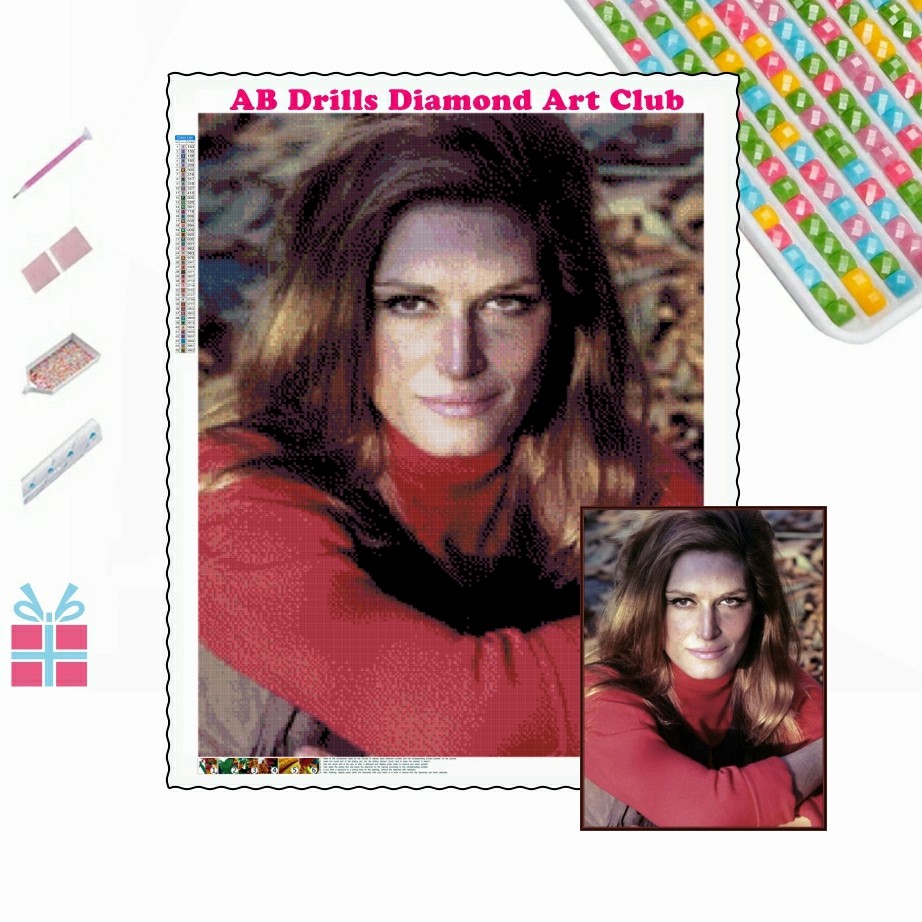 5D AB Drills Diamond Painting Mosaic Dalida France's Beautiful Singer Cross Stitch Embroidery Beads