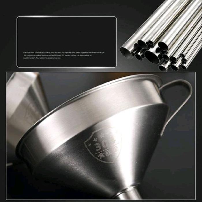 Corong Stainless Corong Minyak Stainless Steel Mini Funnel With Handle