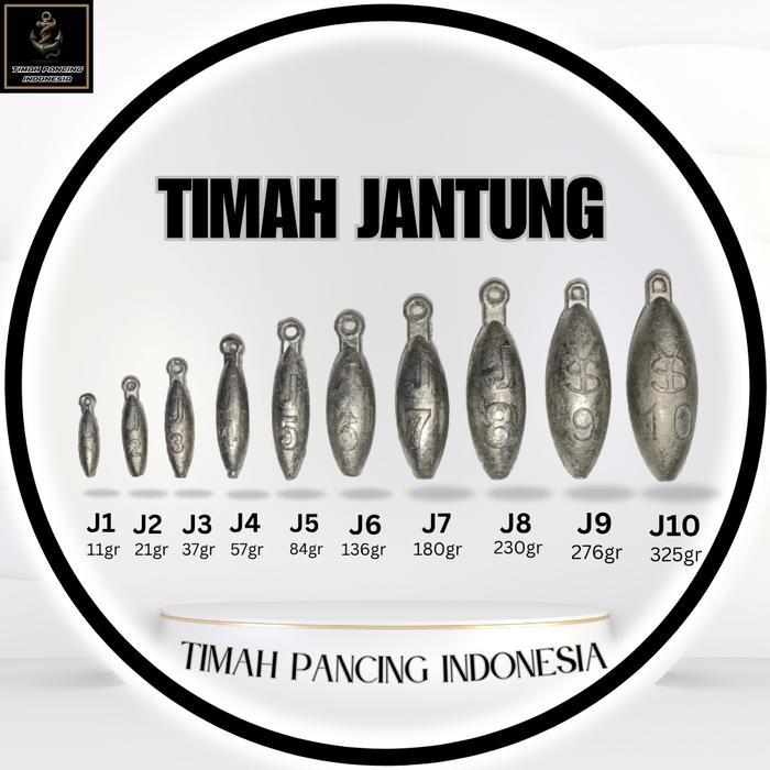 Timah Jantung KECIL / timah pancing / Timah Pemberat Pancing ukuran KECIL / Timah Pancing Termurah /