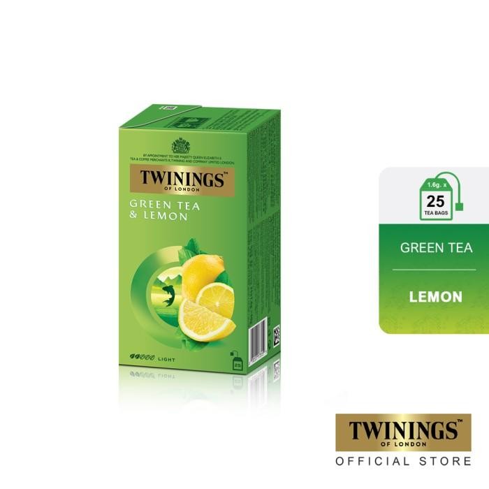 

TWININGS TEH HIJAU CELUP RASA GREEN TEA LEMON 25X1.6GR