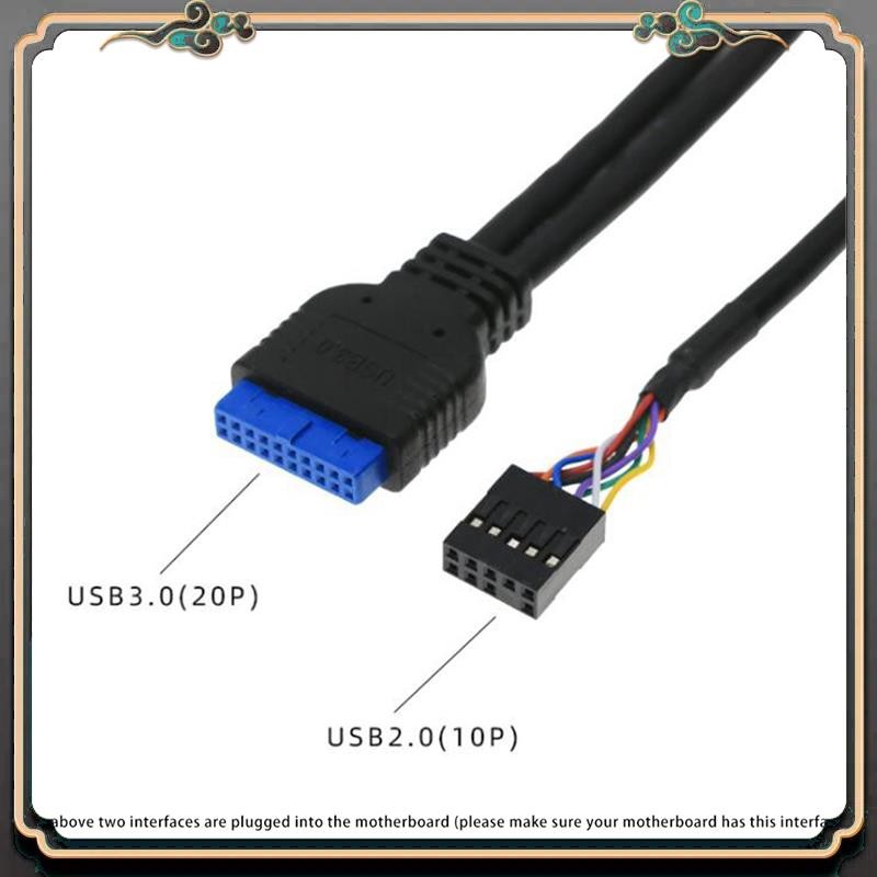 Reliable-2Pcs 60Cm Front Case Panel Usb3.0+Usb3.0+Hd Audio Jack Ports I/O Board+Internal Wire Usb