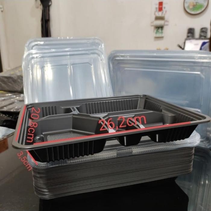 Mika Bento Sekat 5 +Tutup /Kotak Makan Nasi/Plastik Bento Box/Catering