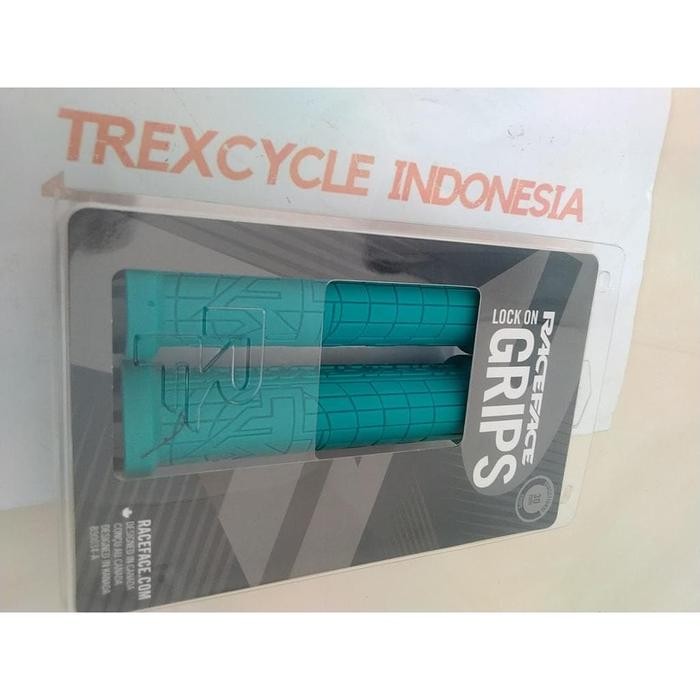 HANDGRIP SEPEDA LIPAT MTB RACEFACE GRIPPLER BIRU TURQUOISE BUKAN ERGON