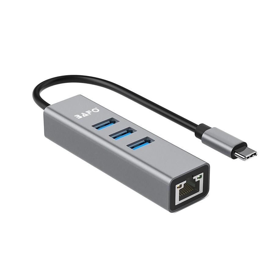 Bafo USB Type C To Gigabit LAN + USB HUB 3 Port USB 3.0 - BF-C324 [XACC-100]