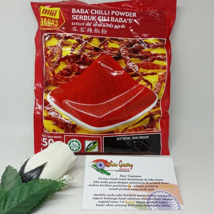 

Stok Baru CHILI POWDER BABAS 250GR