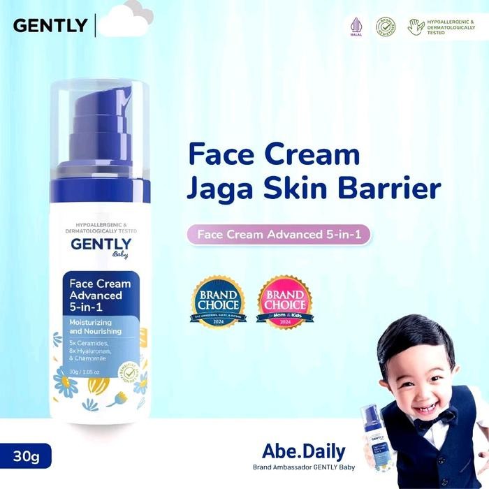 Terbaik Gently Face Cream Advanced 5In1 Pelembab Wajah/ Kulit Anak Bayi Sensitif 100% Ori