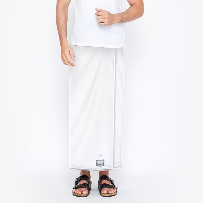 Sarung BHS Cosmo Silver Warna Putih Polos 01 / Sarung Putih Polos BHS / Sarung BHS original