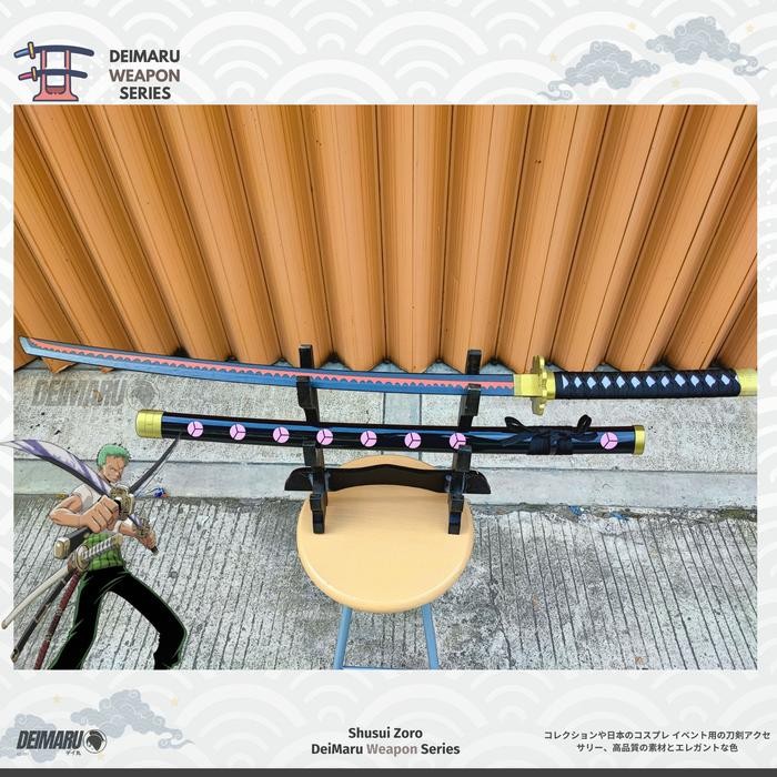 NEW PRODUK REPLIKA PEDANG SHUSUI ZORO ANIME ONE PIECE - PEDANG KAYU NANINA38