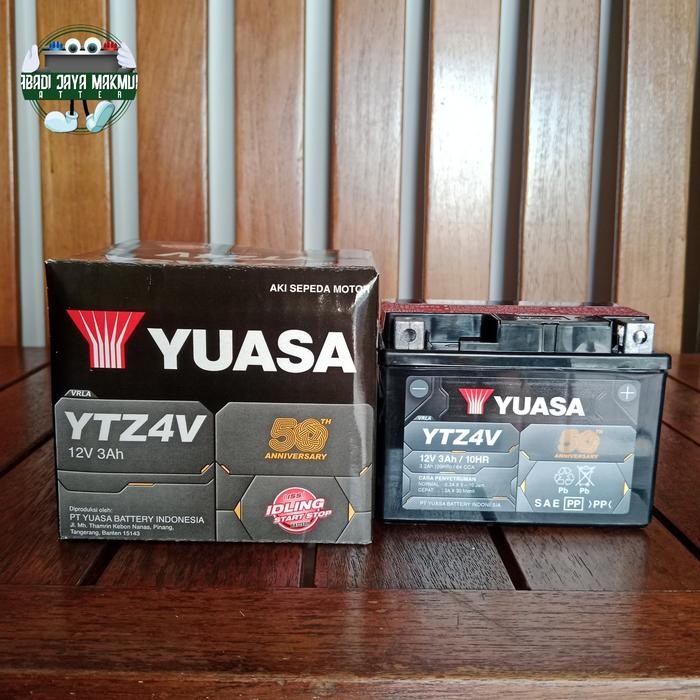 Aki Untuk Honda Beat, Mio, Vario 110, Vixion Yuasa Ytz4V Yuasa